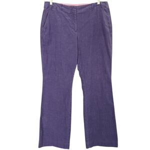 Lands’ End Woman's Micro Corduroy Boot-Cut Pant Size 14 Purple Classic Soft